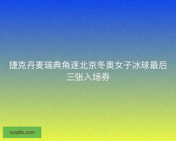 捷克丹麦瑞典角逐北京冬奥女子冰球最后三张入场券